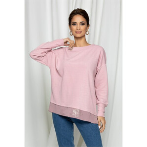 Bluza Ramona roz cu aplicatie metalica