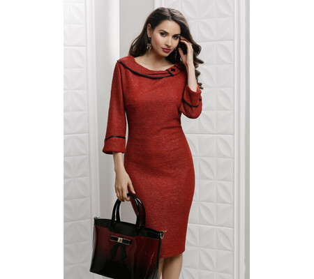 Rochie True oranj midi eleganta