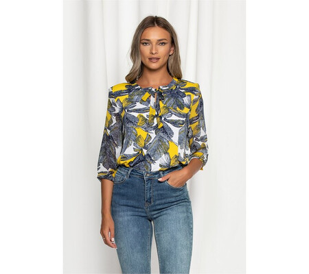 Bluza Manuela bluemarin cu imprimeu floral