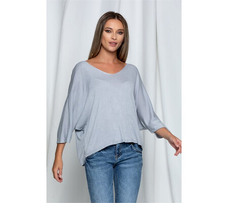 Bluza Julia gri din tricot subtire