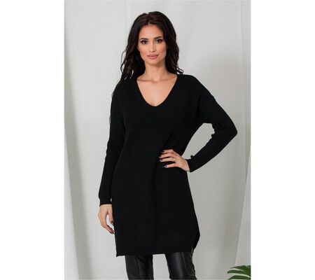 Bluza lunga Samira neagra din tricot