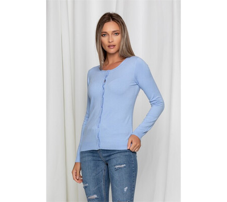 Bluza Theo bleu cu nasturi