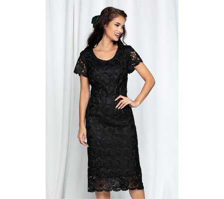 Rochie Sandra neagra din dantela