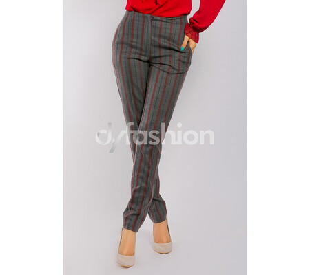 Pantalon Rena Office cu Dungi Bordo