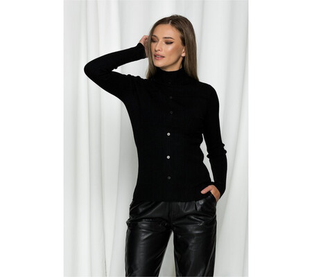 Bluza Adina neagra cu nasturi decorativi