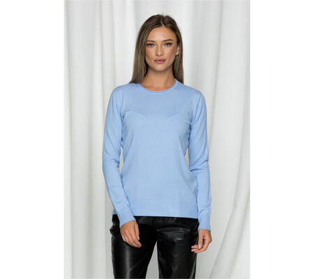 Bluza Carina bleu casual din tricot