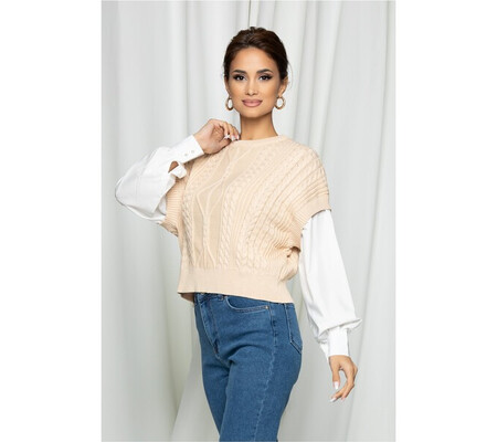 Bluza Sofia din tricot bej