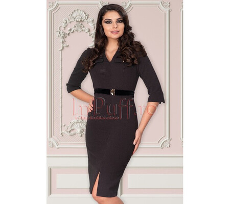 Rochie office Vessmary cu curea in talie