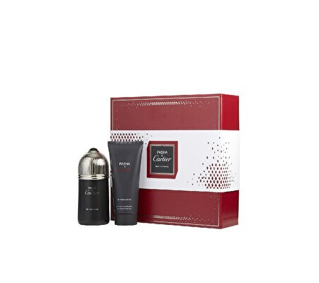 Set cadou Cartier Pasha de Cartier Edition Noir (Apa de toaleta 100 ml + Gel de dus 100 ml), pentru barbati