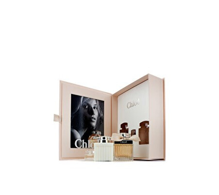 Set cadou Chloe (Apa de parfum 75 ml + Lotiune de corp 100 ml + Apa de parfum 5 ml), pentru femei