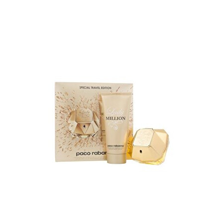 Set cadou Paco Rabanne Lady Million (Apa de parfum 80 ml + Lotiune de corp 100 ml), pentru femei