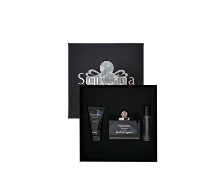 Set cadou Salvatore Ferragamo Signorina Misteriosa (Apa de parfum 100 ml + Lotiune de corp 50 ml + Apa de parfum 10 ml), pentru femei