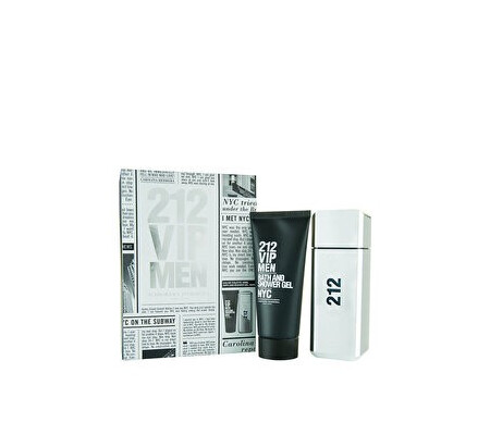 Set cadou Carolina Herrera 212 VIP (Apa de toaleta 100 ml + Gel de dus 100 ml), pentru barbati