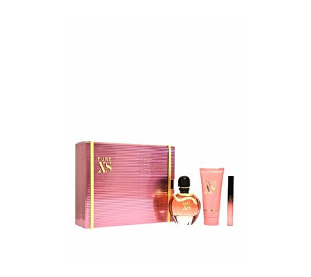 Set cadou Paco Rabanne Pure XS For Her (Apa de parfum 80 ml + Lotiune de corp 100 ml + Apa de parfum 10 ml), pentru femei