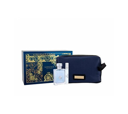 Set cadou Versace Pour Homme (Apa de toaleta 100 ml + Apa de toaleta 10 ml + Geanta cosmetice), pentru barbati