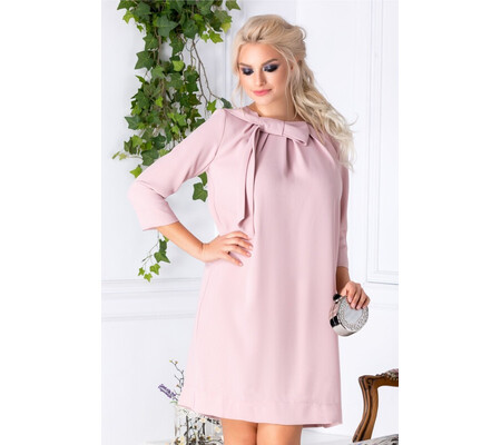 Rochie LaDonna roz cu funda