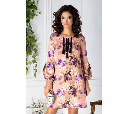 Rochie LaDonna roz cu imprimeu floral