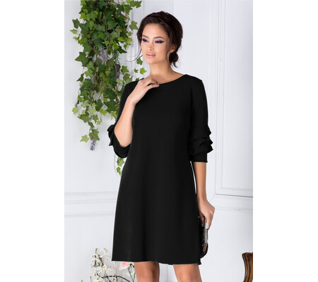 Rochie Tora neagra cu croi larg cu detalii maneca