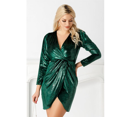 Rochie Moze lucioasa petrecuta verde