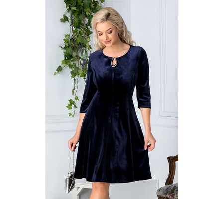 Rochie Velvet bleumarin inchis din catifea